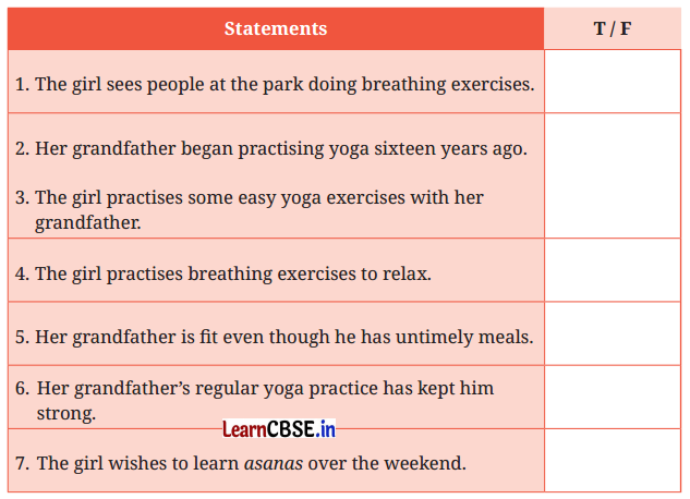 NCERT Class 6 English Poorvi Chapter 12 Question Answer Yoga - A Way of Life Page 125 Q1