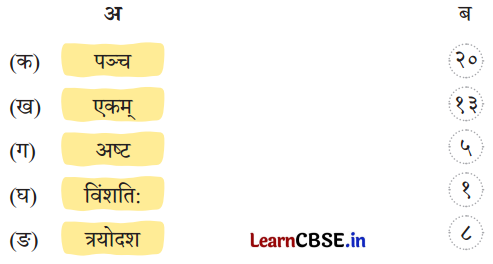NCERT Class 6 Sanskrit Deepakam Chapter 13 Question Answer सङ्ख्यागणना ननु सरला 1.3