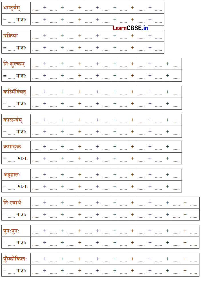 NCERT Class 7 Sanskrit Chapter 13 Question Answer अतिरिक्‍तम् अध्‍ययनम् वर्णमात्रा-परिचयः 17