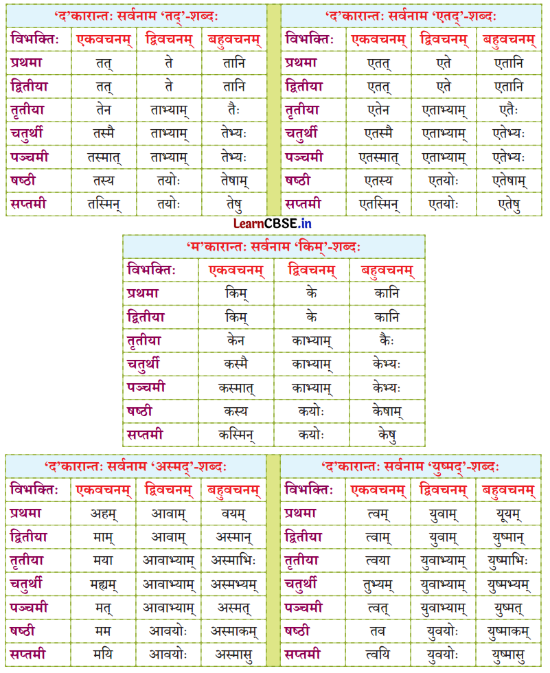 NCERT Class 7 Sanskrit Chapter 14 परिशिष्‍टम् १ शब्दरूपाणि 46