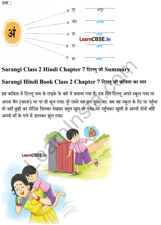Sarangi Hindi Book Class 2 Solutions Chapter 7 टिल्लू जी 2