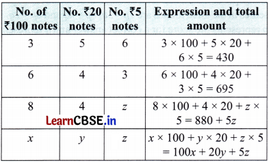 Expressions using Letter Numbers Class 7 Solutions Ganita Prakash Maths Chapter 4 Page 84 Q3.1
