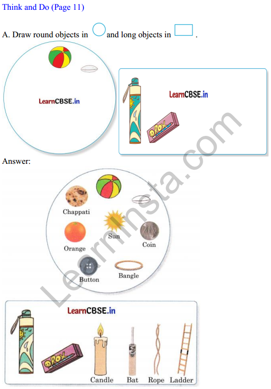 Joyful Mathematics Class 1 Solutions Chapter 2 What is Long&nbsp;What is Round (Shapes) 1