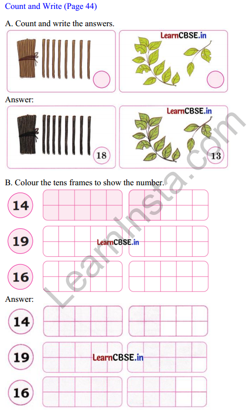 Joyful Mathematics Class 1 Solutions Chapter 4 Making 10 (Numbers 10 to 20) 12