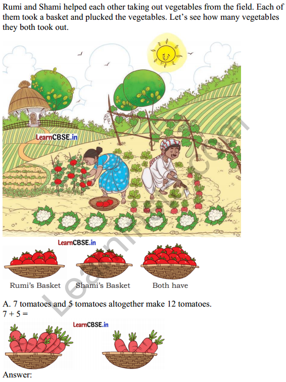 Joyful Mathematics Class 1 Solutions Chapter 6 Vegetable Farm (Addition and Subtraction up to 20) 1