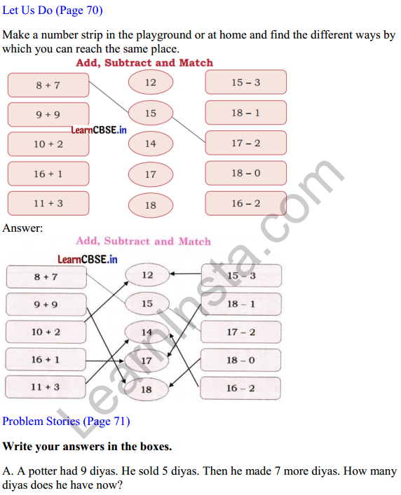 Joyful Mathematics Class 1 Solutions Chapter 6 Vegetable Farm (Addition and Subtraction up to 20) 7