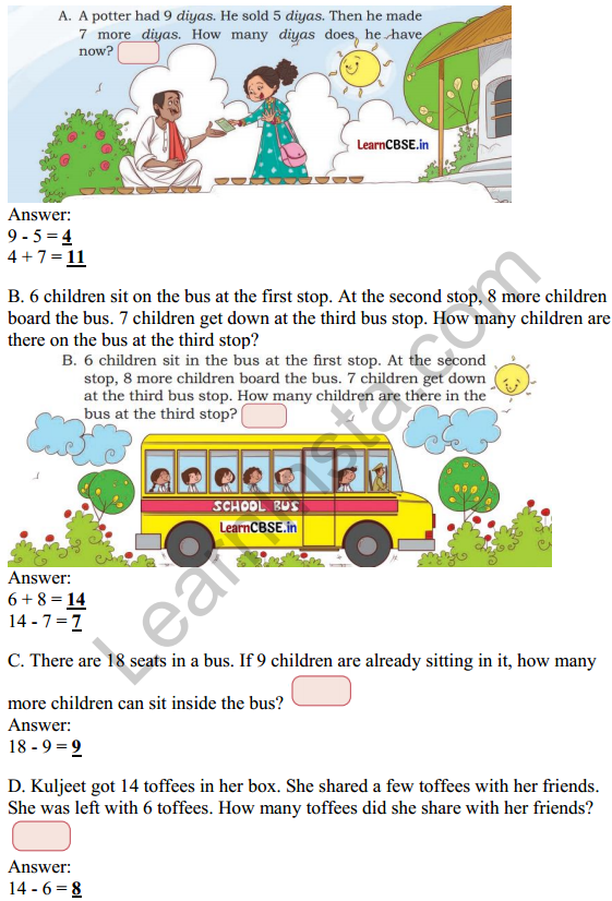Joyful Mathematics Class 1 Solutions Chapter 6 Vegetable Farm (Addition and Subtraction up to 20) 8