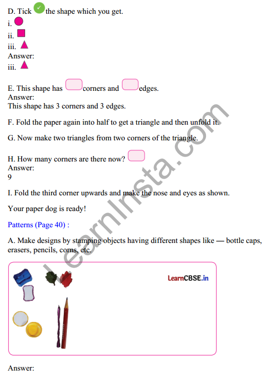 Joyful Mathematics Class 2 Solutions Chapter 4 Shadow Story (Togalu) (2D Shapes) 8